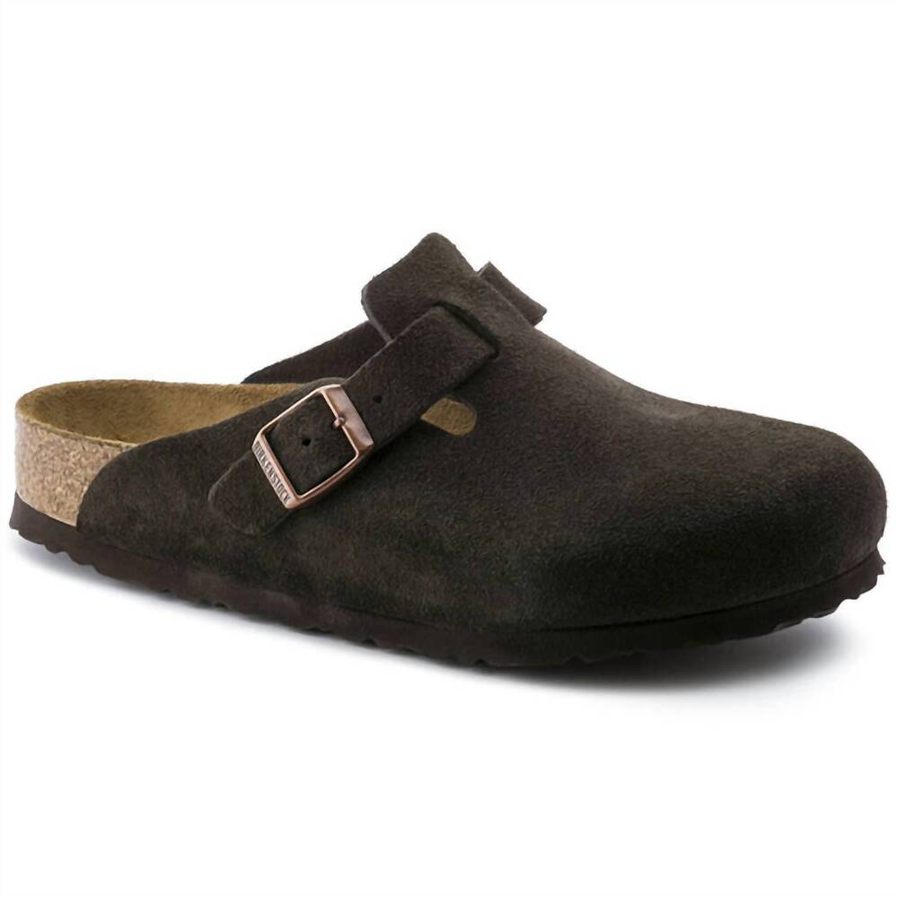 NEW BIRKENSTOCK unisex - boston soft footbed clog in mocha suede